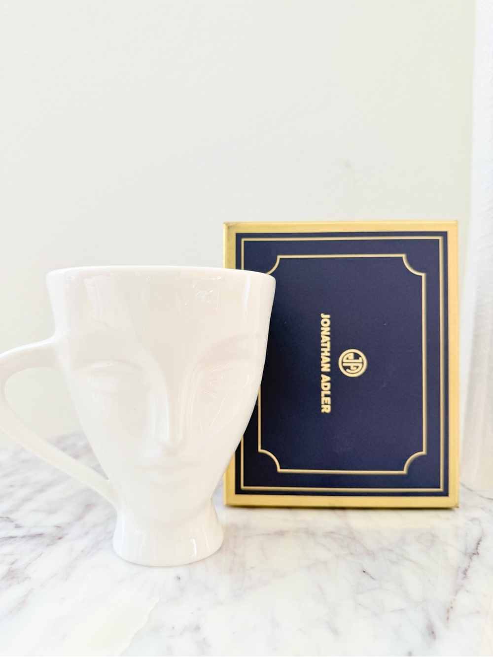 🌖 Jonathan Adler Giuliette Face Mug White Modern Contemporary Decorative Cup